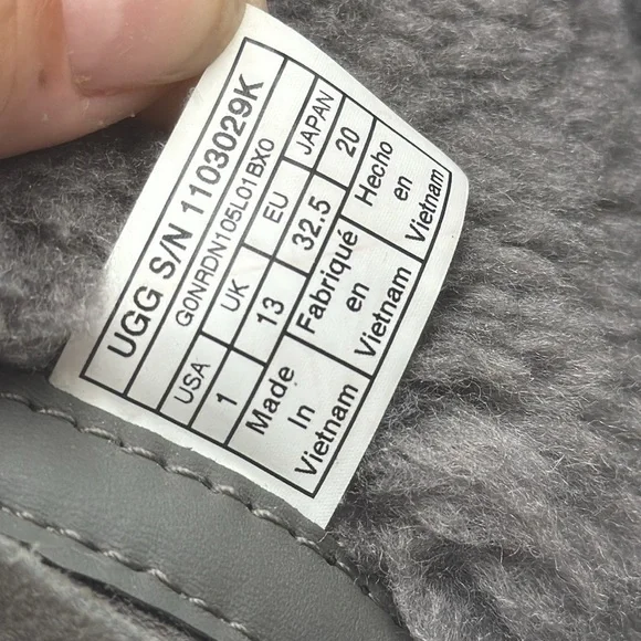 UGG Lil Sunshine II Back Zipper Gray Suede Kids Boots Size 1 - Picture 7 of 9